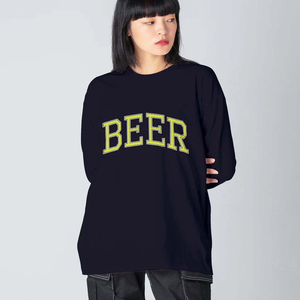 カレッジロゴ何か良いのビールカレッジ ビッグシルエットロングスリーブTシャツ