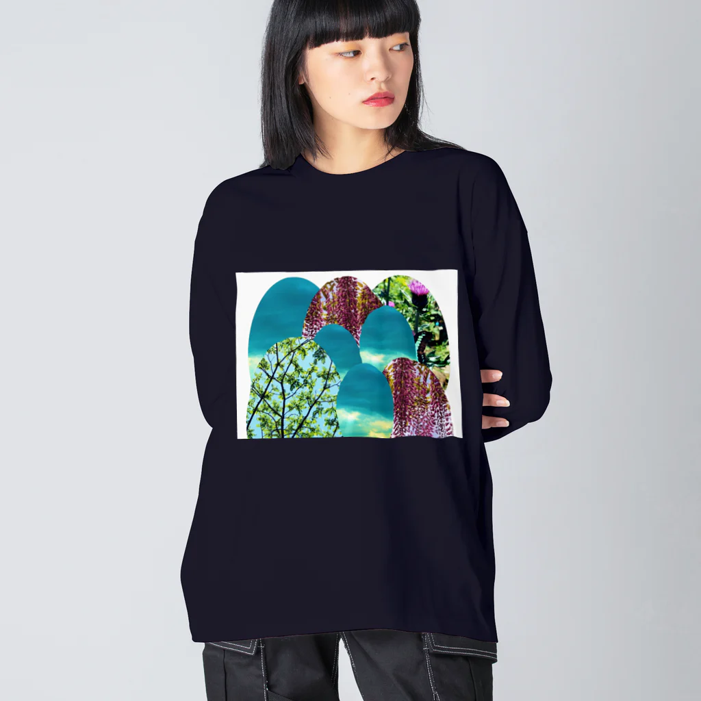 水彩屋のアースカラー🏔️マウンテン Big Long Sleeve T-Shirt