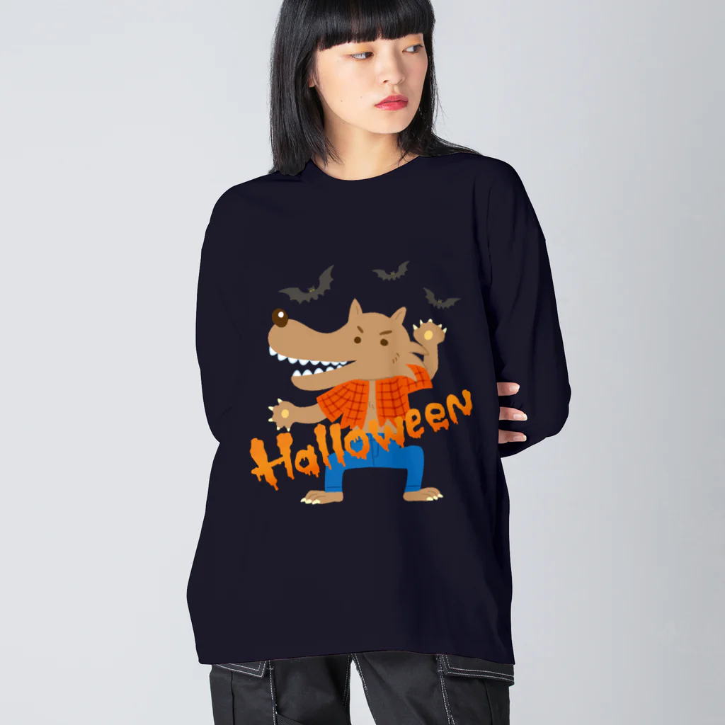 mincruのHALLOWEEN_オオカミ男 Big Long Sleeve T-Shirt