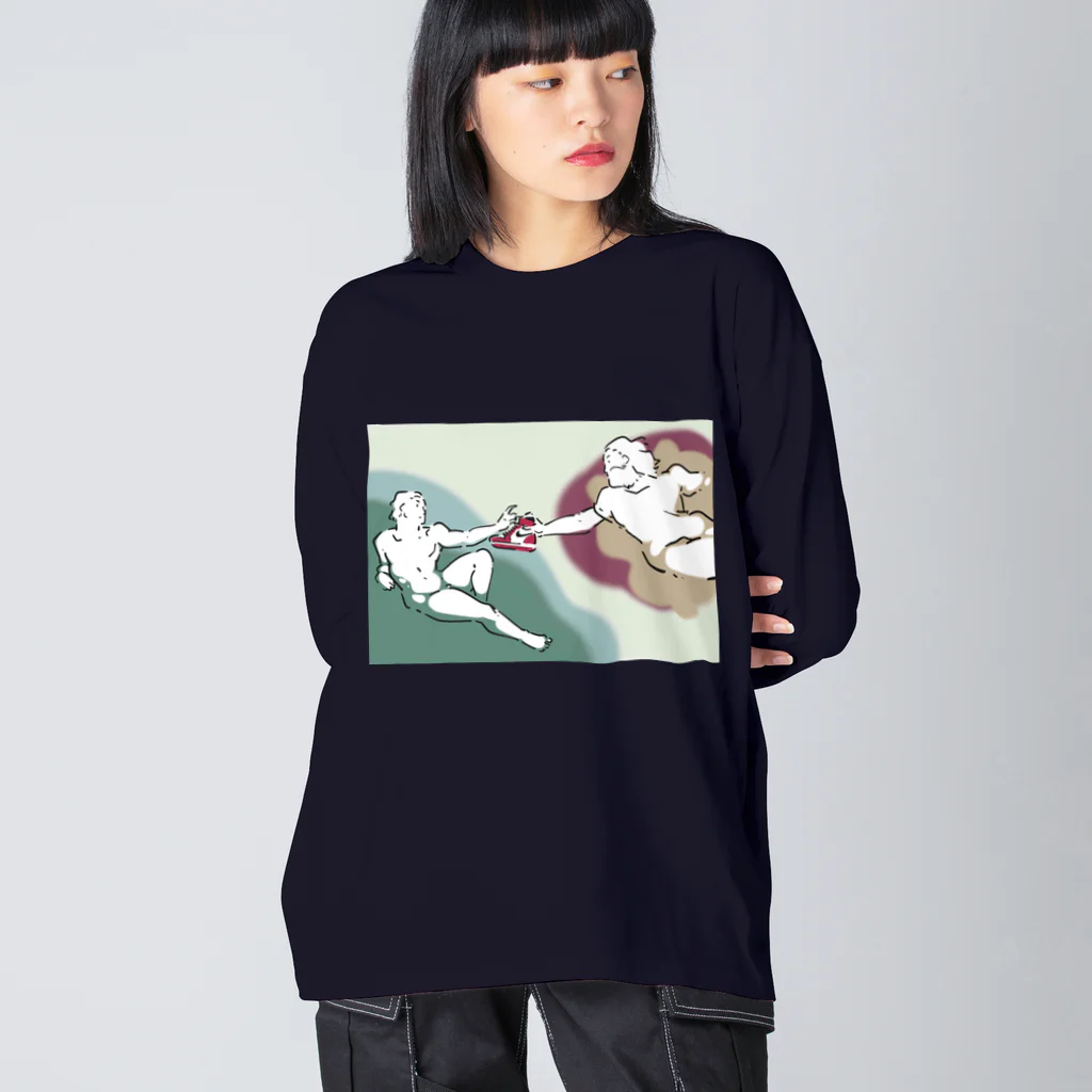 山形屋米店のアダムの創造SNKRS Big Long Sleeve T-Shirt