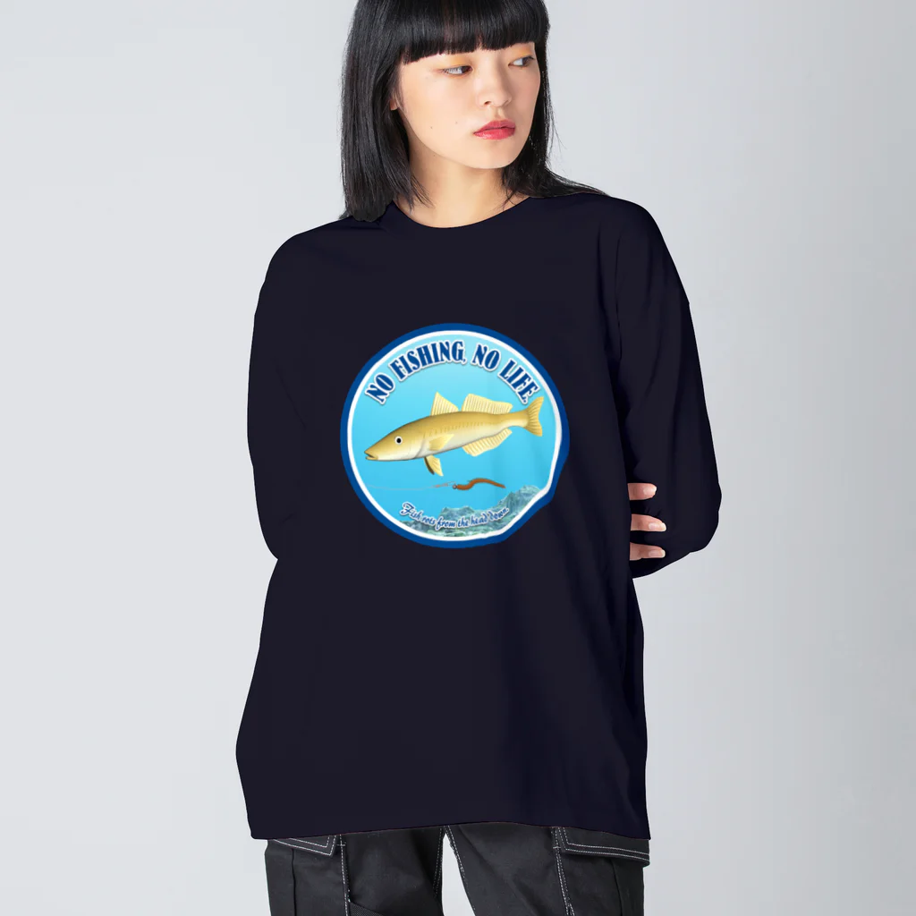 猫と釣り人のSHIROGISU_2R ビッグシルエットロングスリーブTシャツ