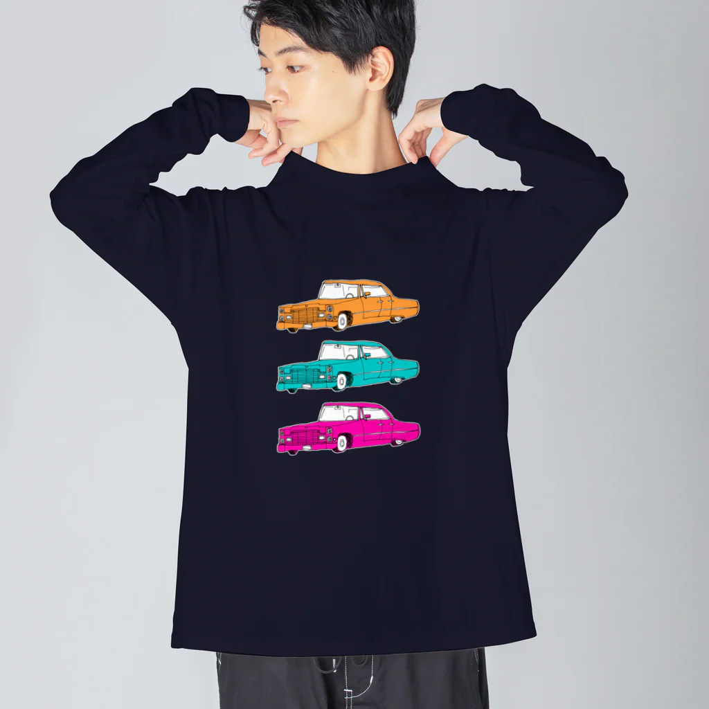 NIKORASU GOの外車外車外車 ビッグシルエットロングスリーブTシャツ