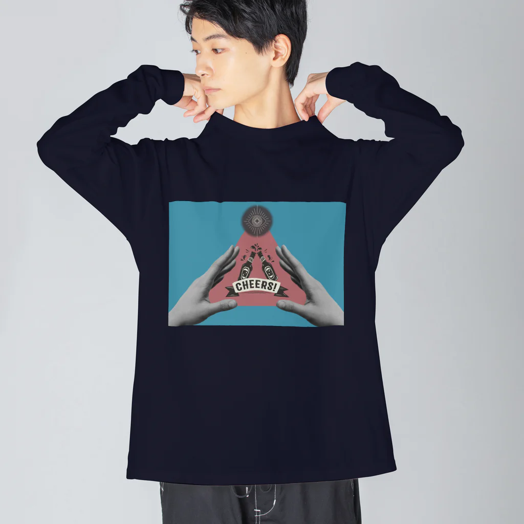 insparation｡   --- ｲﾝｽﾋﾟﾚｰｼｮﾝ｡のcheers (青) Big Long Sleeve T-Shirt