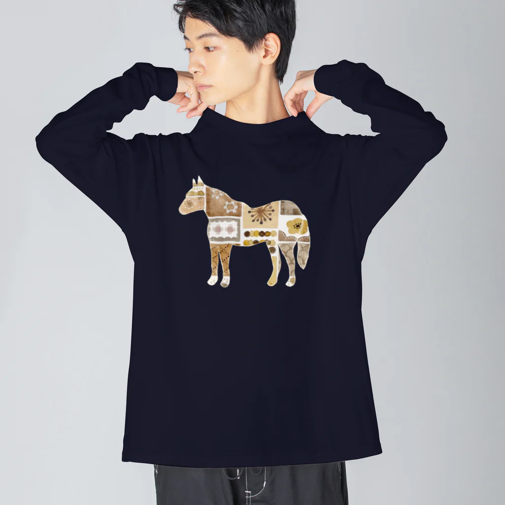 umaumaのpattern horse B ビッグシルエットロングスリーブTシャツ