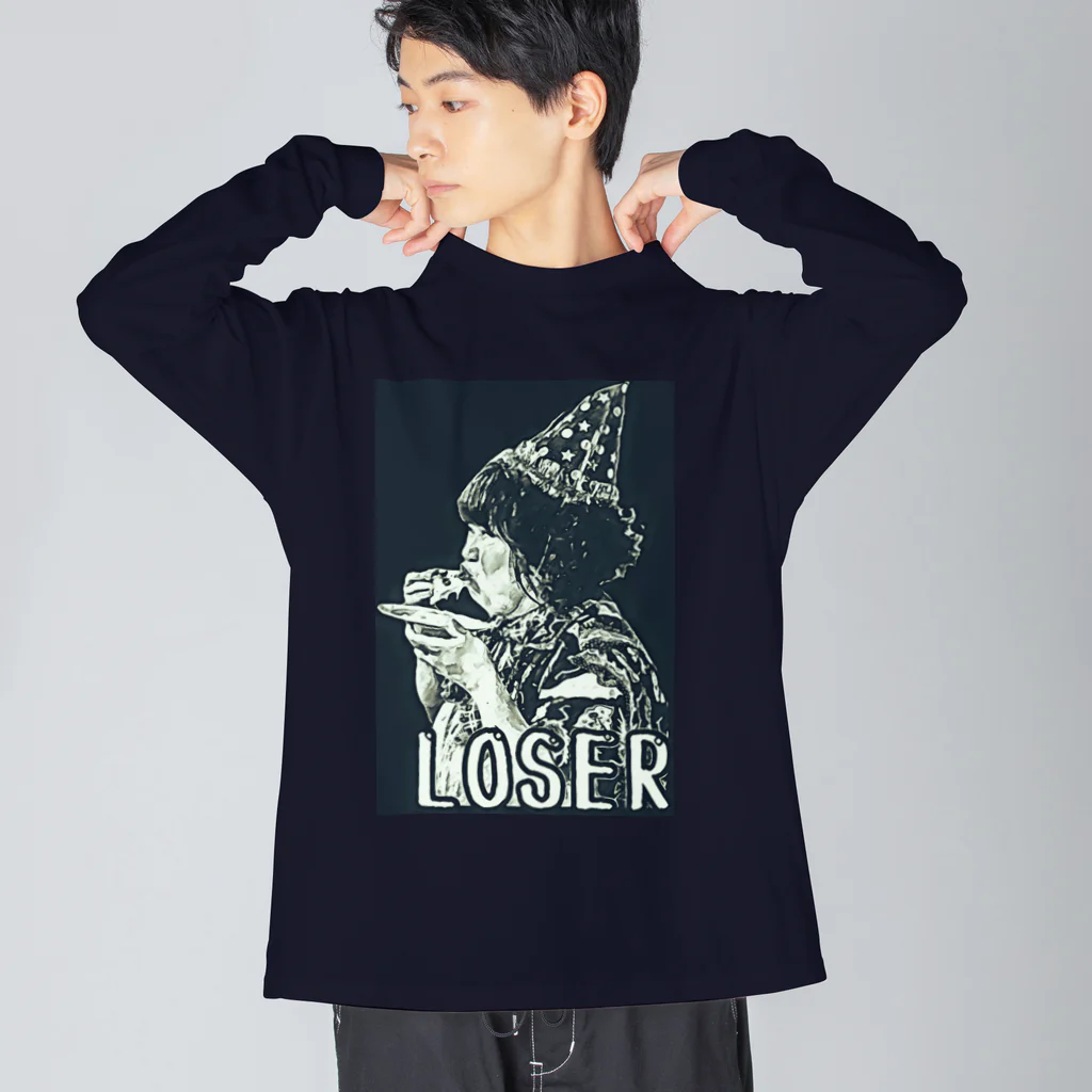 マキロン公式グッズ独占販売店の世界一の祝われ上手モノクローム Big Long Sleeve T-Shirt