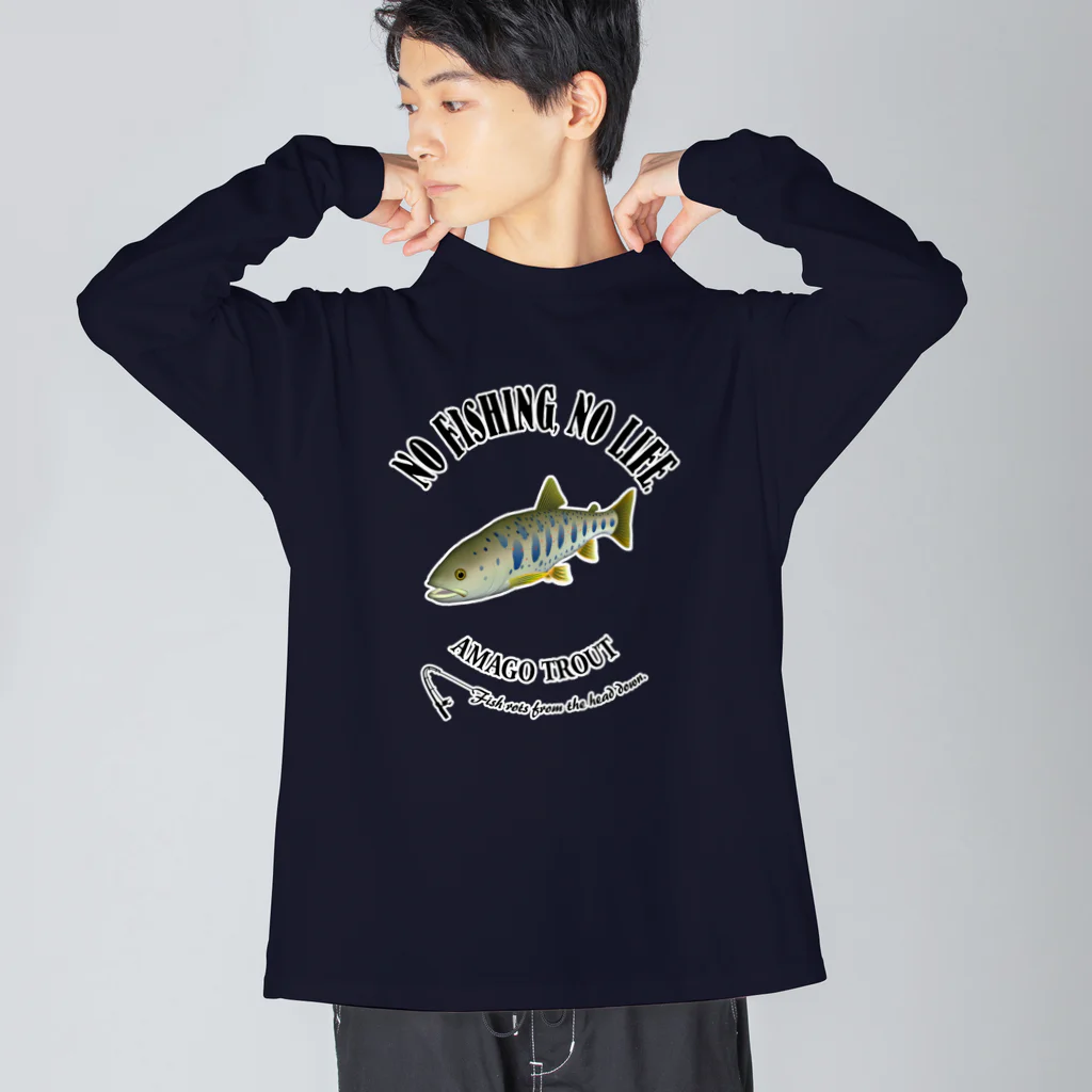 猫と釣り人のAMAGO_10CW_1 ビッグシルエットロングスリーブTシャツ