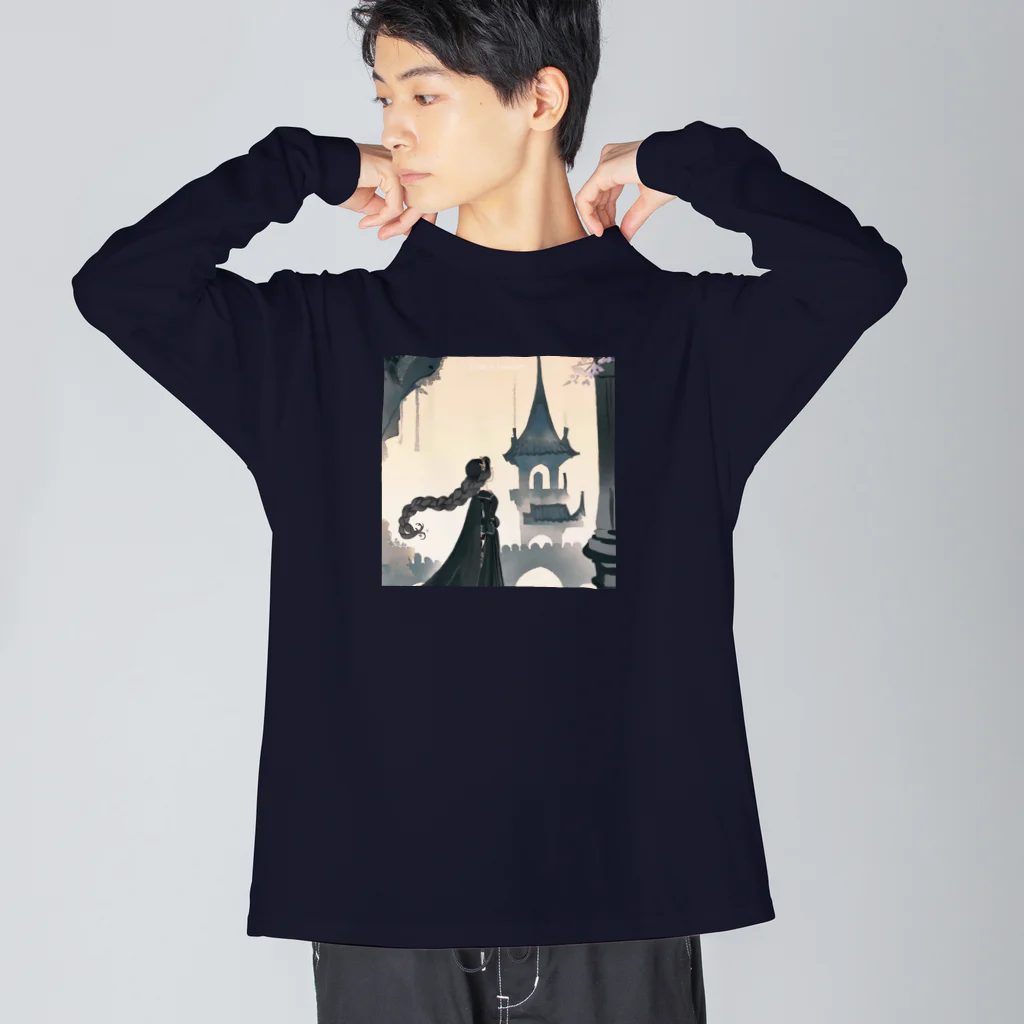 凡人-bonjin-のダークファンタジーラプンツェル ビッグシルエットロングスリーブTシャツ