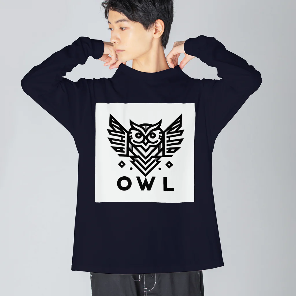 kotpopのOwl in the forest ビッグシルエットロングスリーブTシャツ