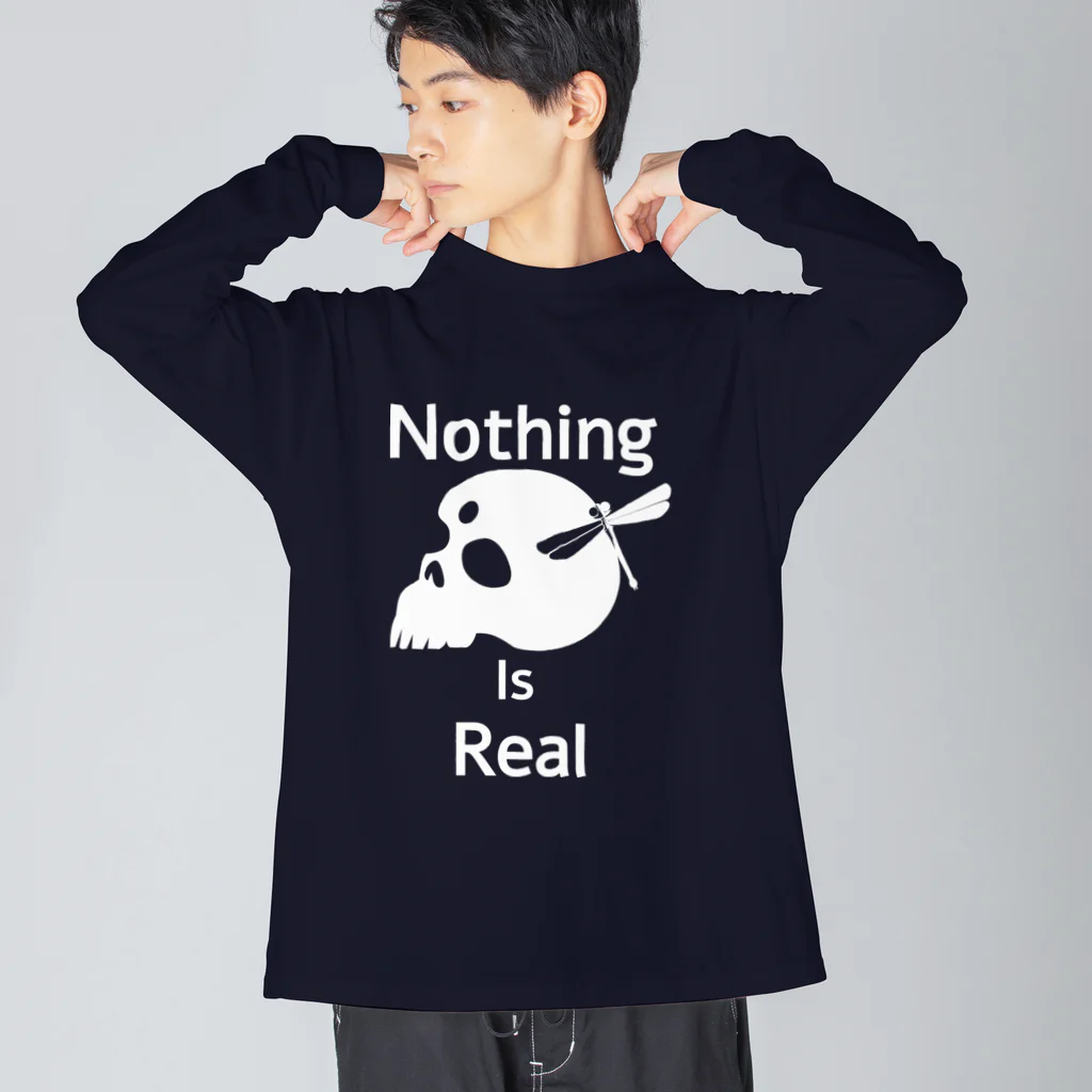 『NG （Niche・Gate）』ニッチゲート-- IN SUZURIのNothing Is Real.（白） ビッグシルエットロングスリーブTシャツ