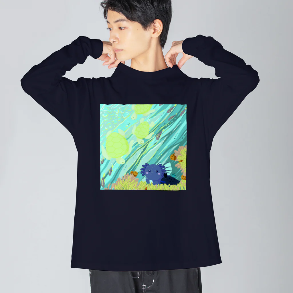 ariariartのBlue submarine【コラボ作品】 Big Long Sleeve T-Shirt