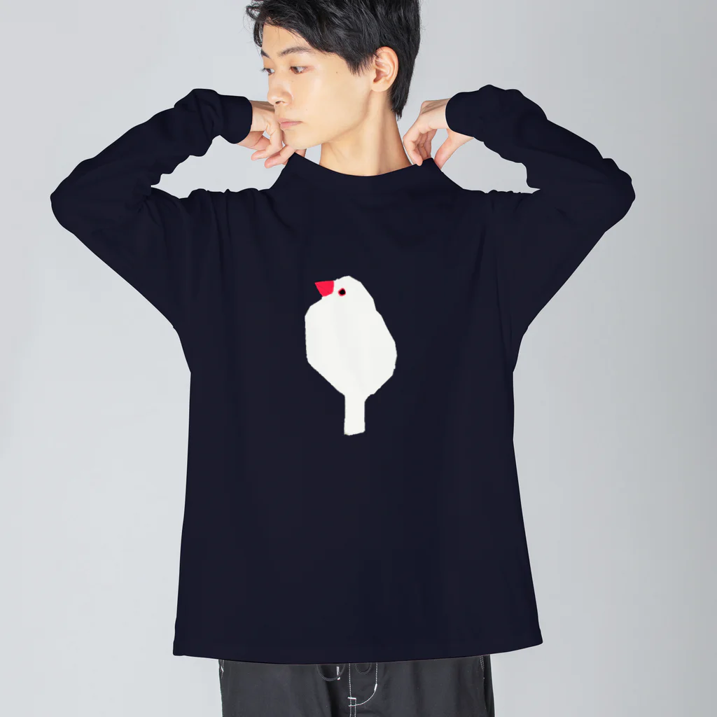 sucre usagi (スークレウサギ）の文鳥といっしょに ビッグシルエットロングスリーブTシャツ