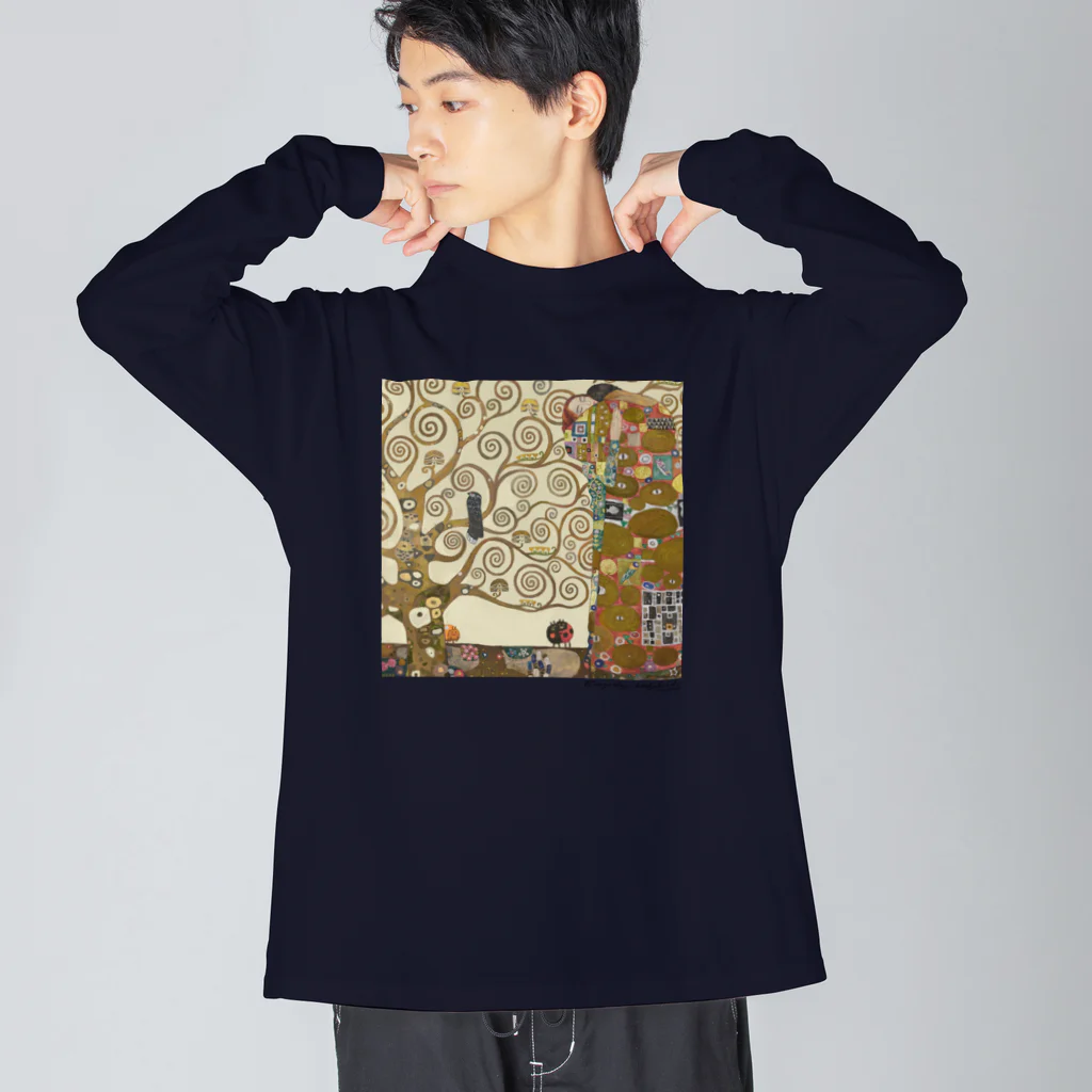 ノザキ-Nozakiの名画を楽しむてんとう虫〜抱きあう絵画〜 ビッグシルエットロングスリーブTシャツ