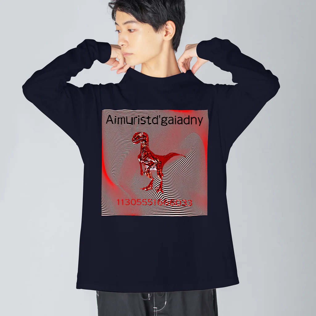 Aimurist のDinosaur Bumi うねり ビッグシルエットロングスリーブTシャツ