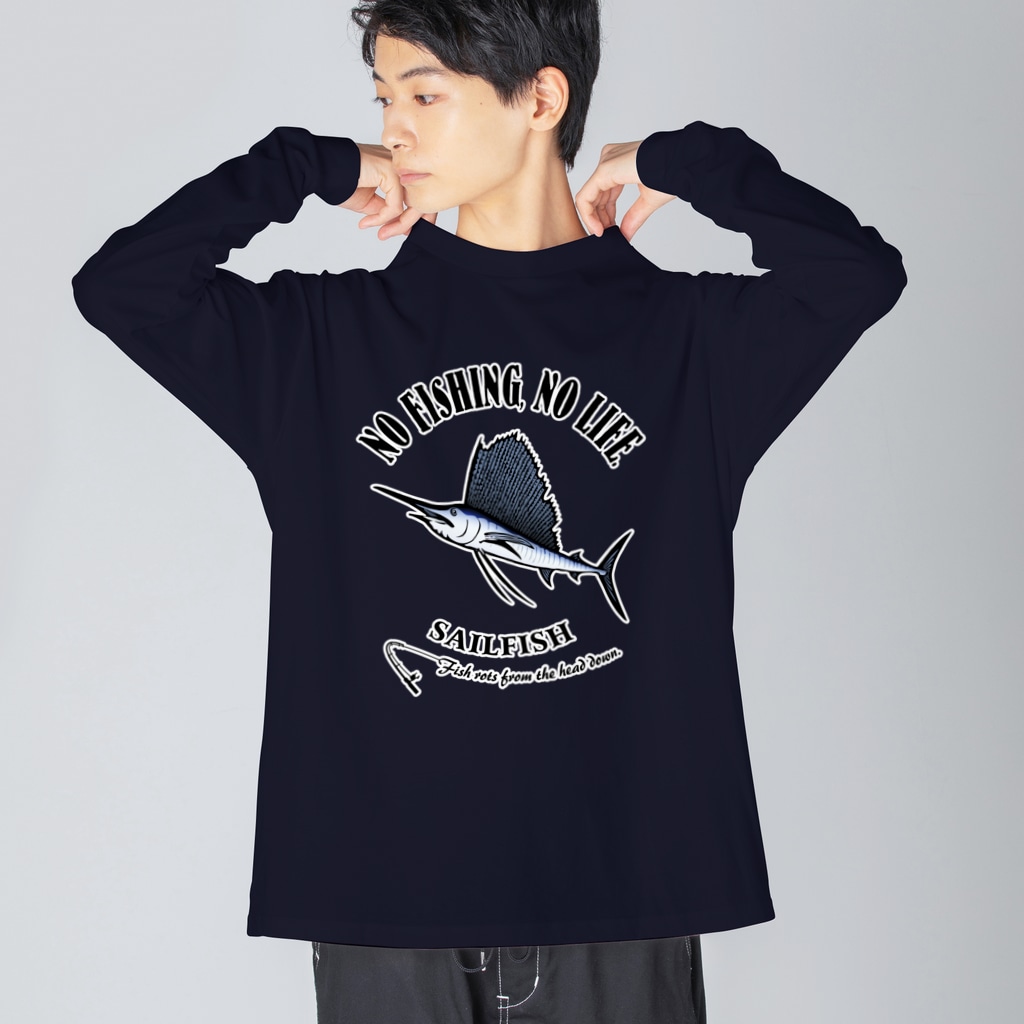 猫と釣り人のBASHOUKAJIKI_EB_1CW Big Long Sleeve T-Shirt