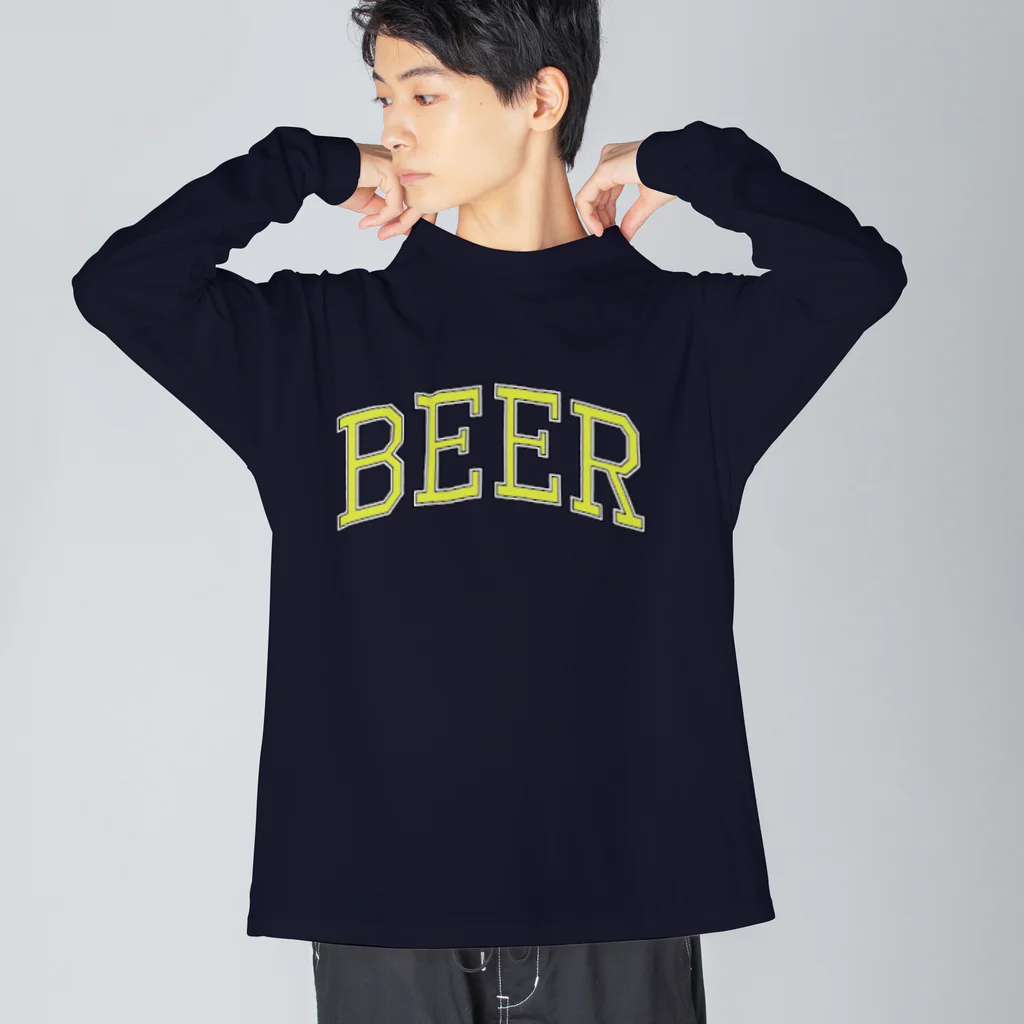 カレッジロゴ何か良いのビールカレッジ ビッグシルエットロングスリーブTシャツ
