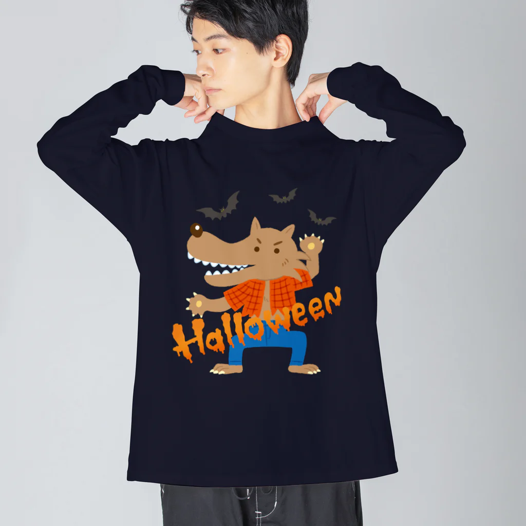 mincruのHALLOWEEN_オオカミ男 Big Long Sleeve T-Shirt