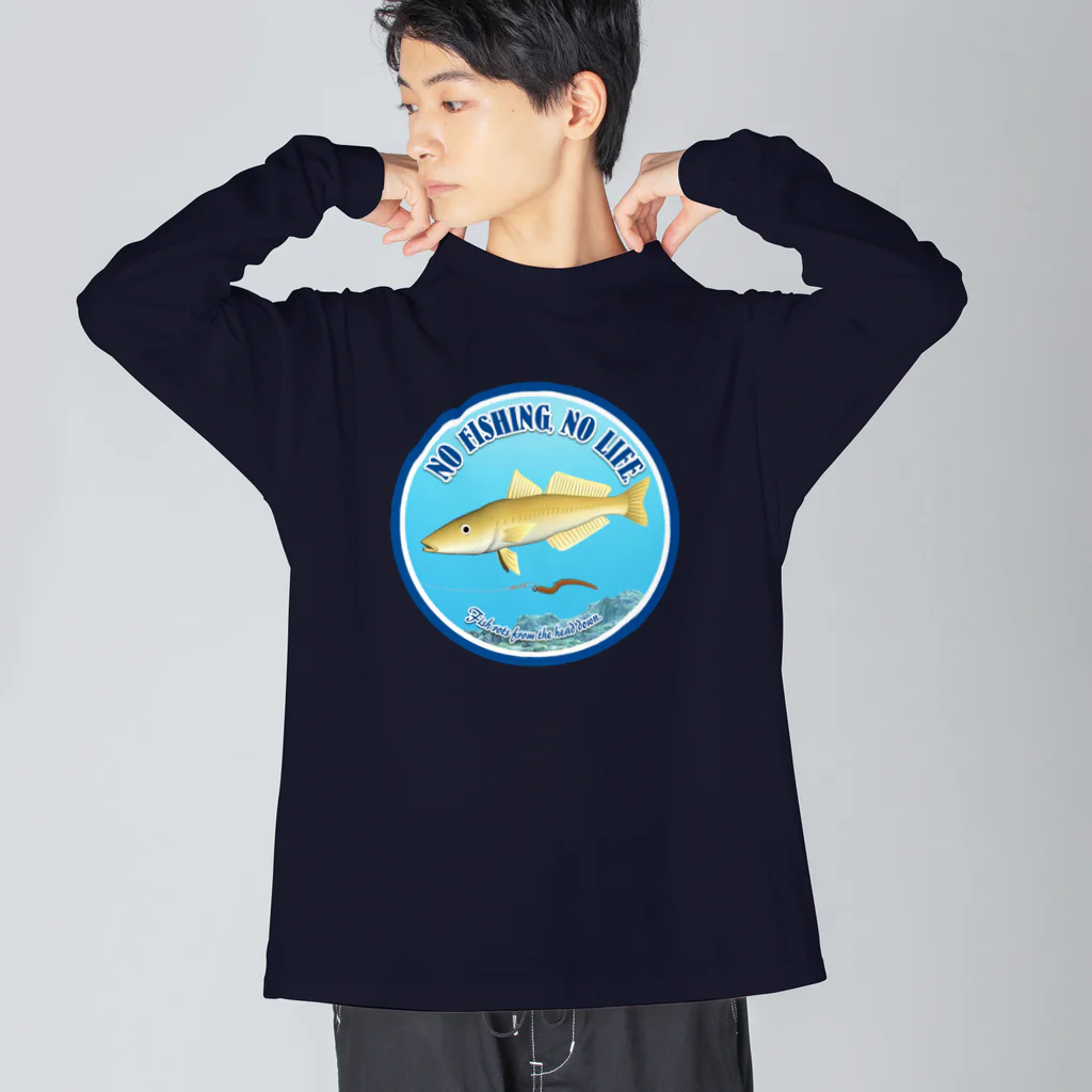 猫と釣り人のSHIROGISU_2R ビッグシルエットロングスリーブTシャツ