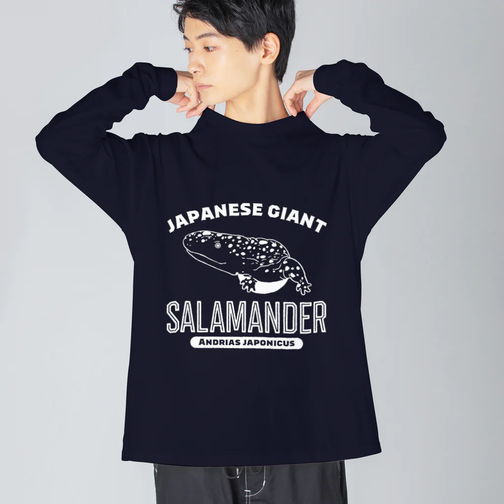 NOTARIのJ.G.サラマンダー大学ロゴ（白） ビッグシルエットロングスリーブTシャツ