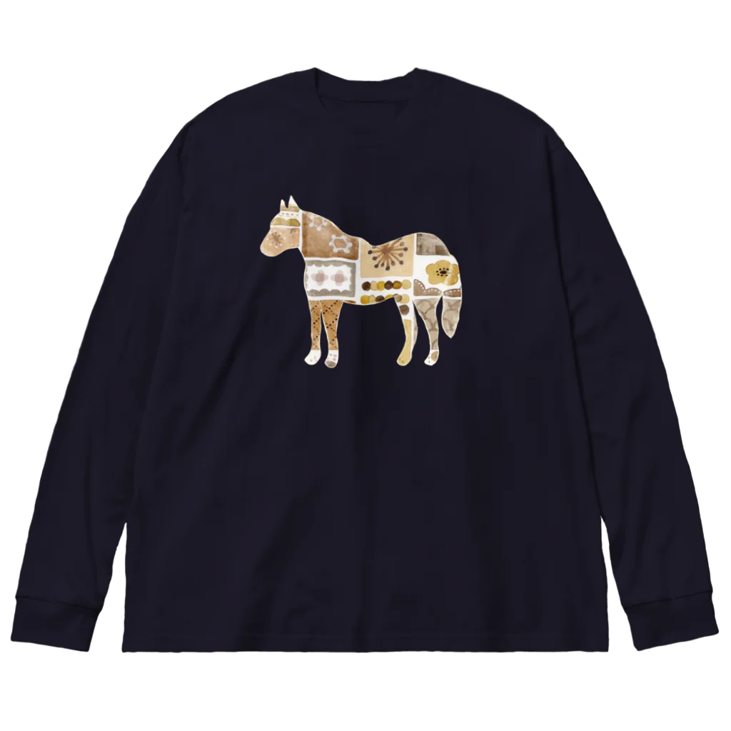 umaumaのpattern horse B ビッグシルエットロングスリーブTシャツ