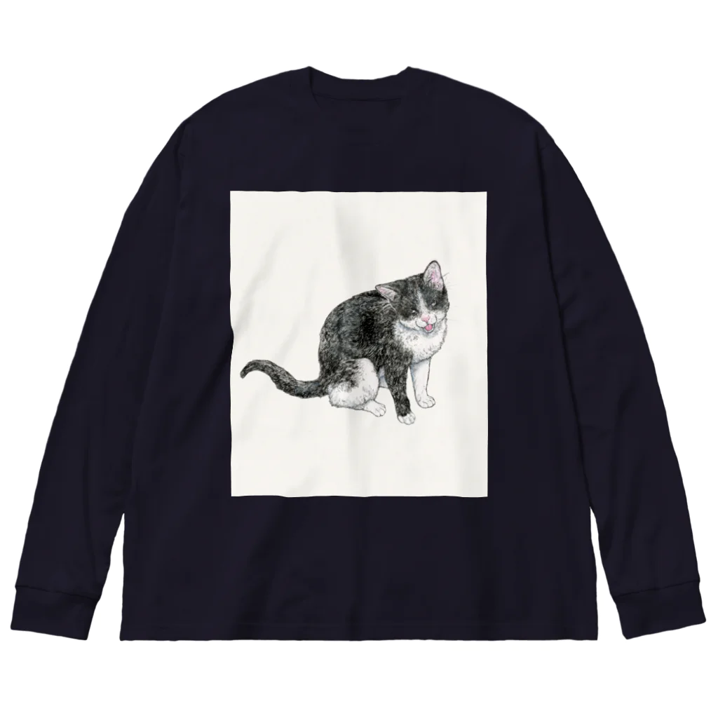 ネコノートショップ（neco-note shop）のバズ（保護猫シェルターQUEUE） Big Long Sleeve T-Shirt