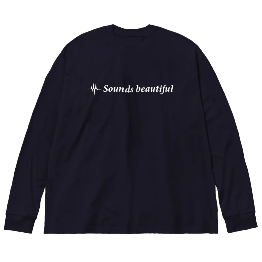 大賀ギタースクール - オフィシャルストアのSounds beautiful Tシャツ(ホワイトロゴ) Big Long Sleeve T-Shirt