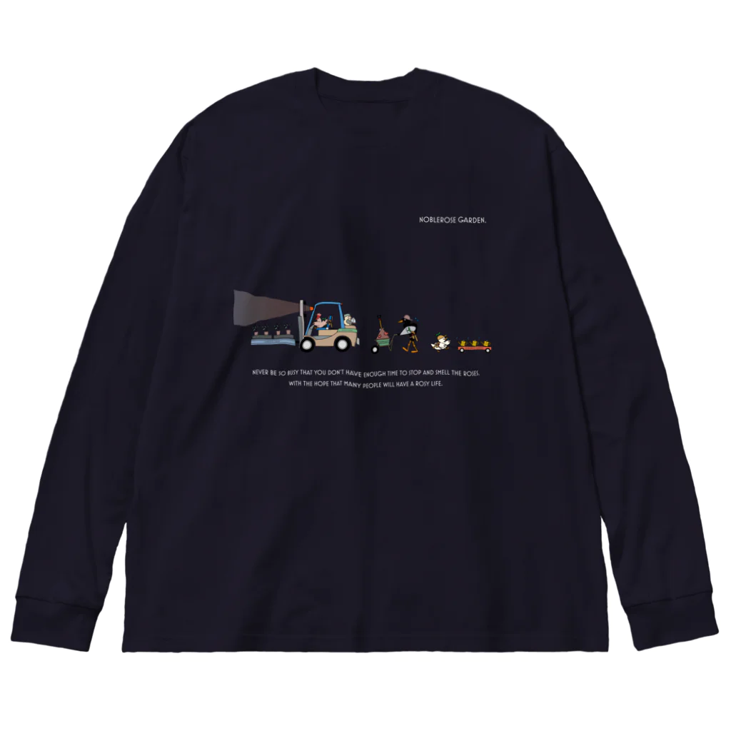 NOBLEROSEGRAFFITIのNRG.ローズメイク(WH) ビッグシルエットロングスリーブTシャツ