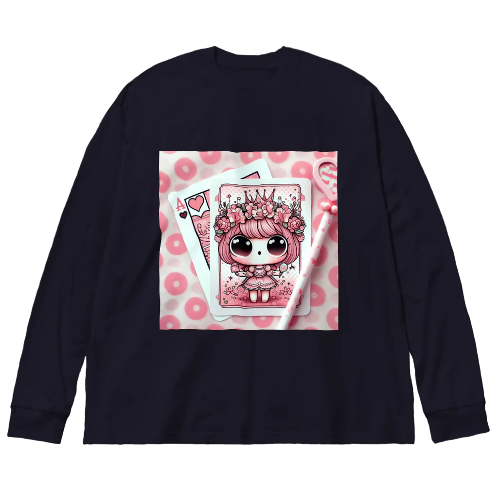 ぴーすけ🃏【ポーカーグッズ】の可愛いハートAちゃん Big Long Sleeve T-Shirt