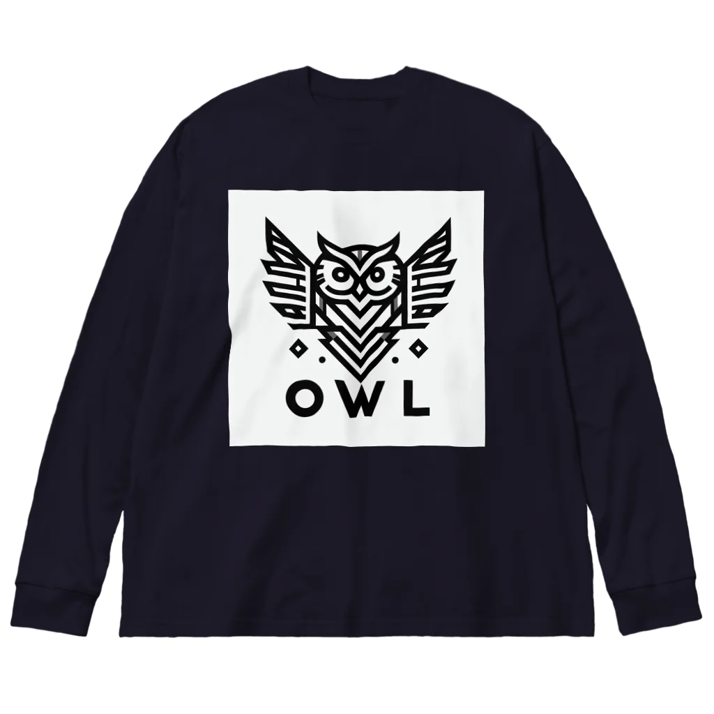 kotpopのOwl in the forest ビッグシルエットロングスリーブTシャツ