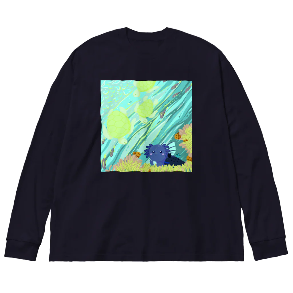 ariariartのBlue submarine【コラボ作品】 Big Long Sleeve T-Shirt