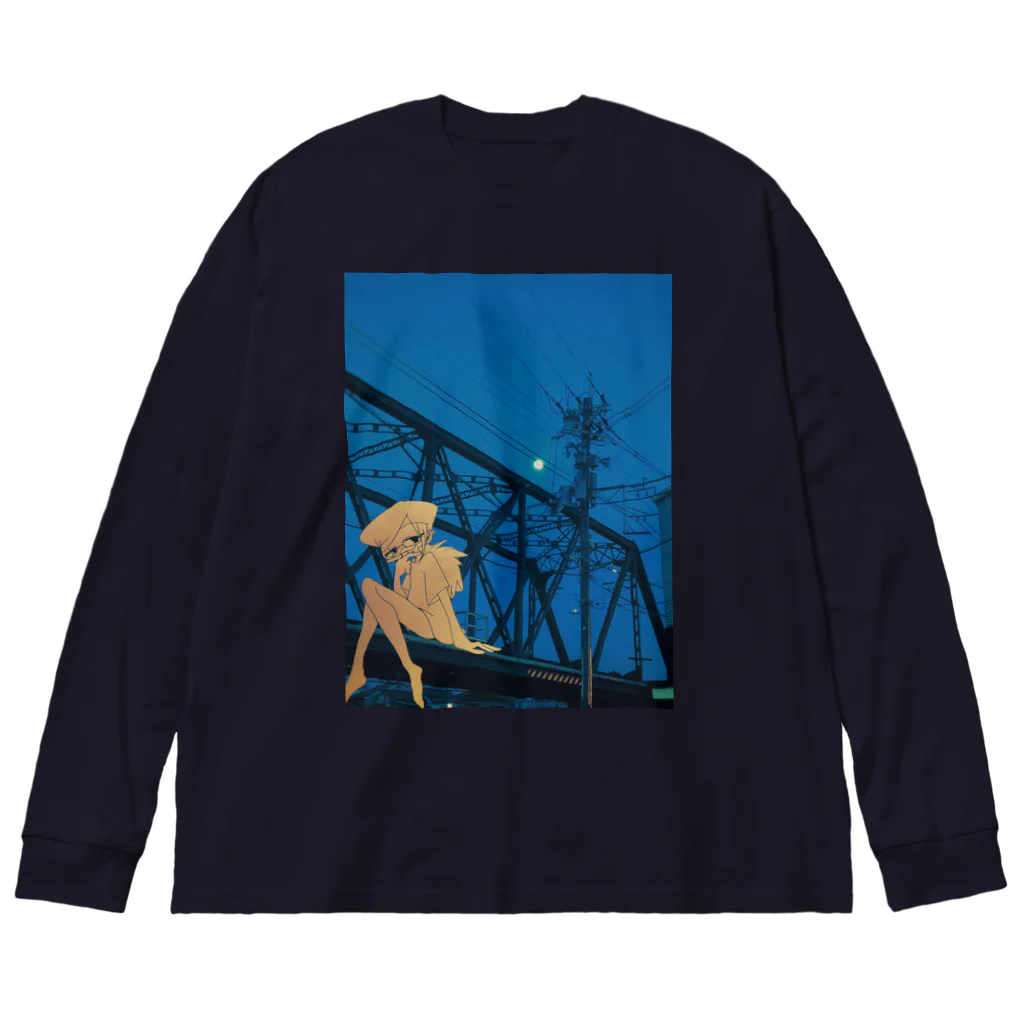 K.garouの喫煙ガール 高架 Big Long Sleeve T-Shirt