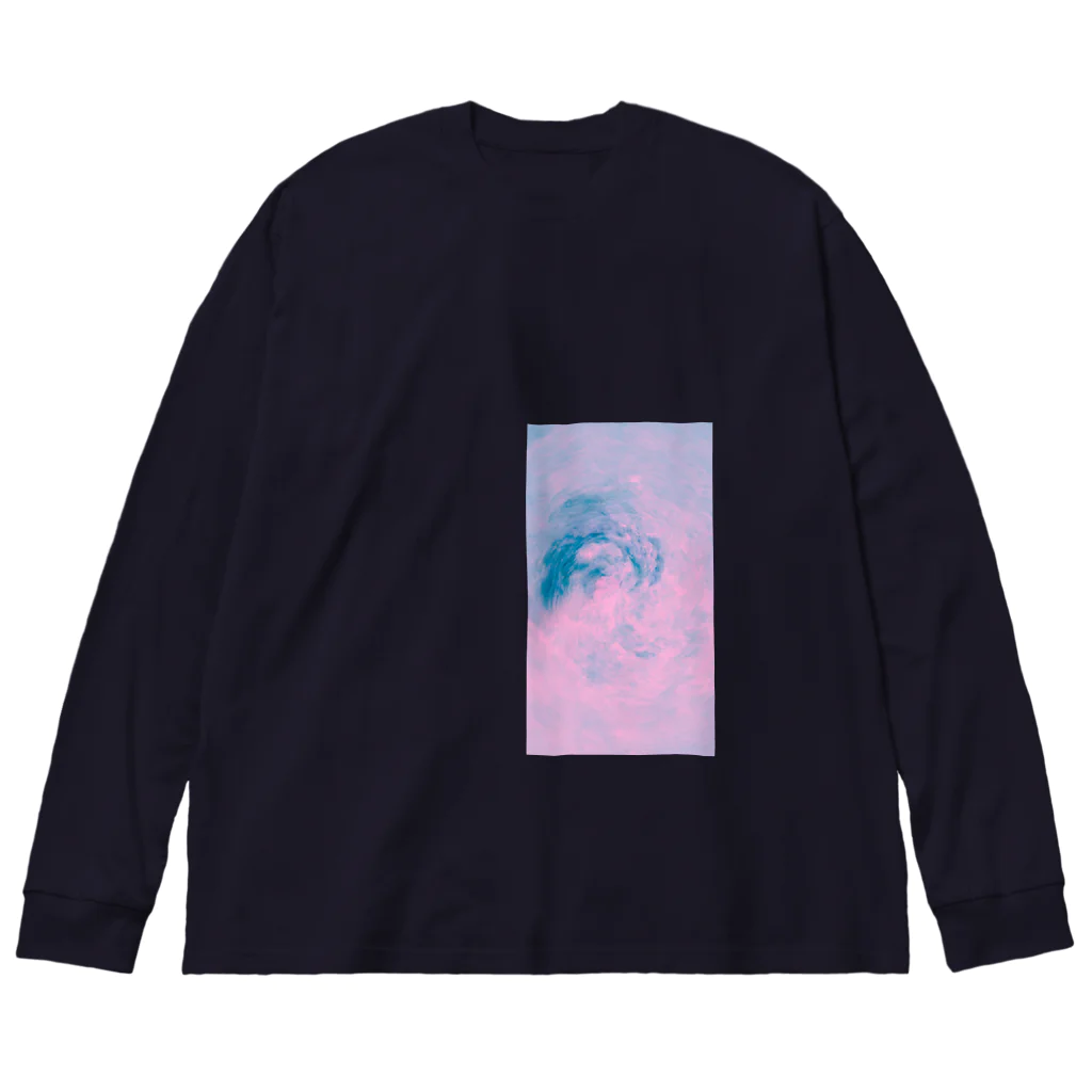 暇つぶしの色彩のピンク色の空 Big Long Sleeve T-Shirt