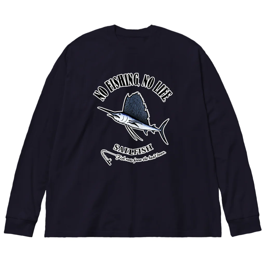 猫と釣り人のBASHOUKAJIKI_EB_1CW Big Long Sleeve T-Shirt