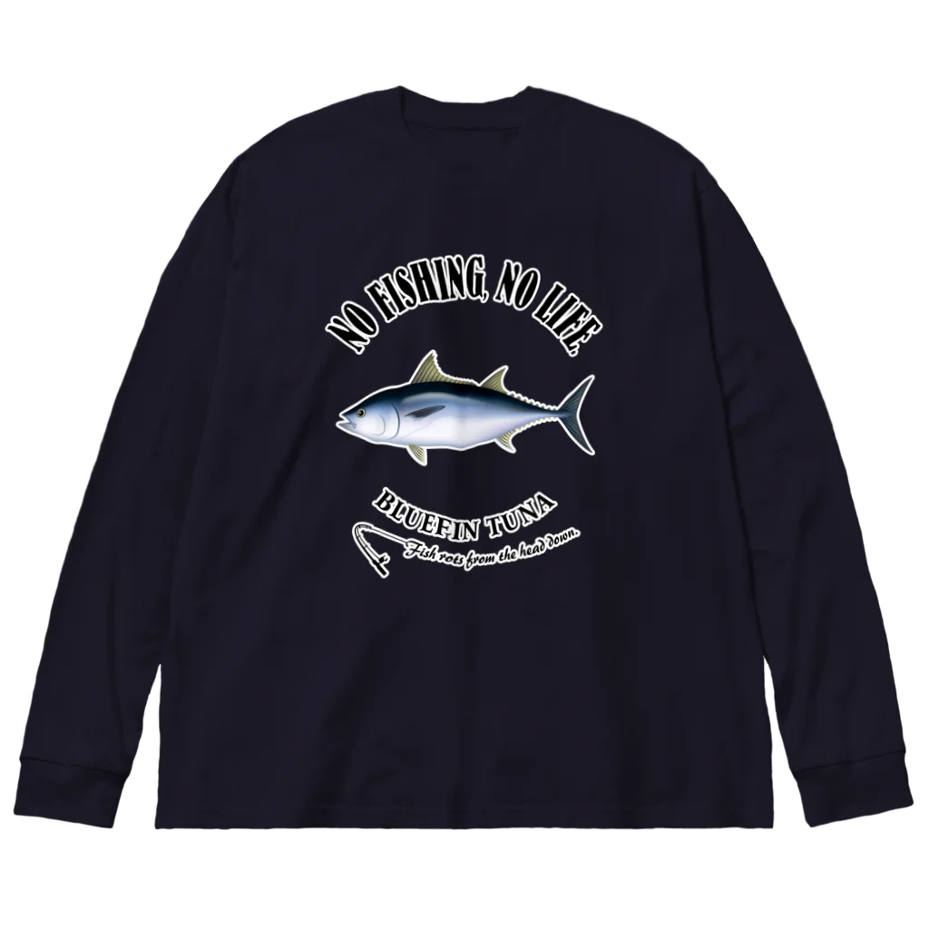 猫と釣り人のKUROMAGURO_EB_2CW Big Long Sleeve T-Shirt