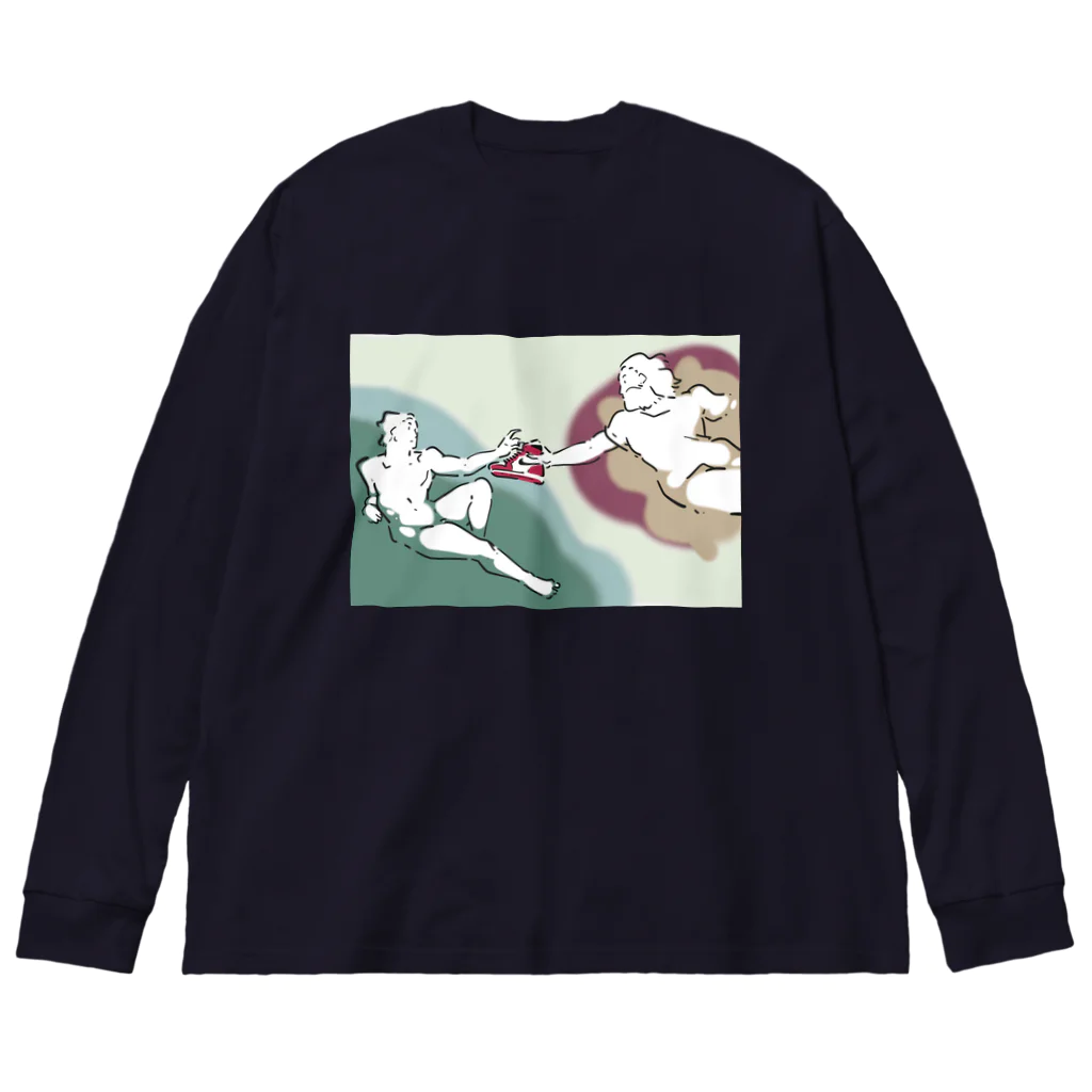 山形屋米店のアダムの創造SNKRS Big Long Sleeve T-Shirt