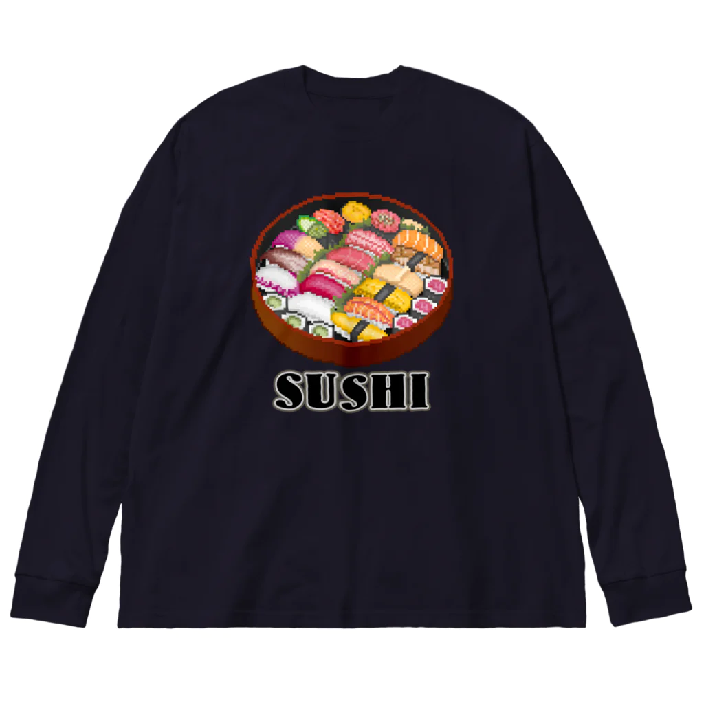 猫と釣り人のSUSHI_1R ビッグシルエットロングスリーブTシャツ