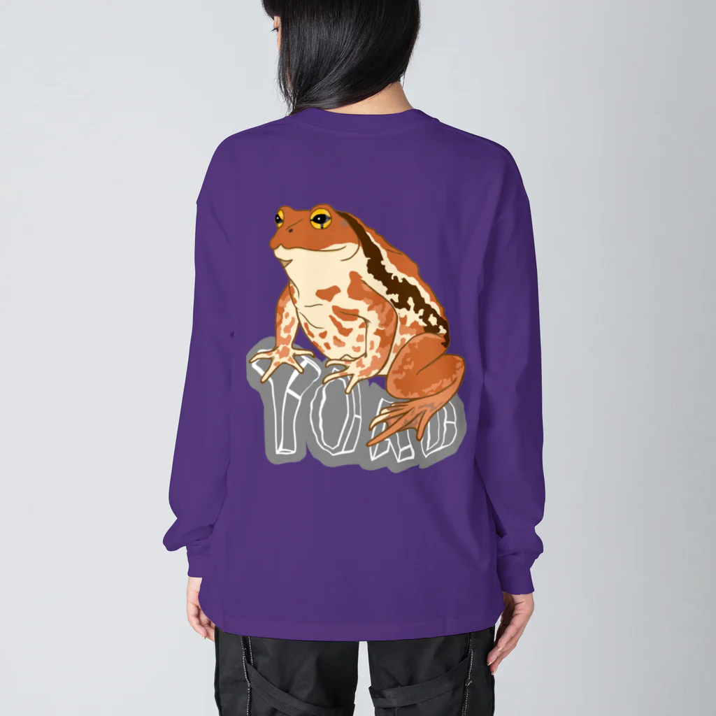 LalaHangeulのTOAD (ヒキガエル) 英字バージョン　バックプリント Big Long Sleeve T-Shirt