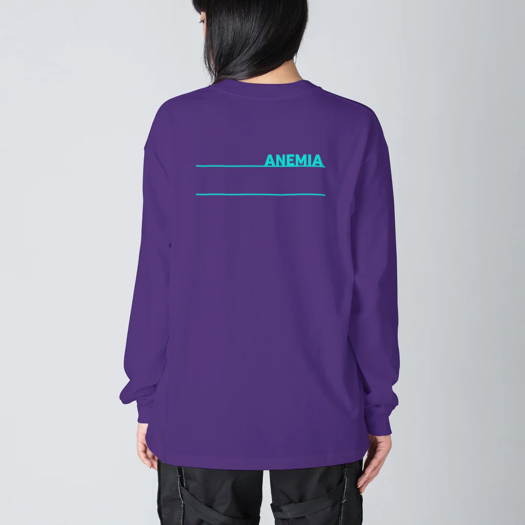 背中でアピールしてるのANEMIA 貧血 ビッグシルエットロングスリーブTシャツ