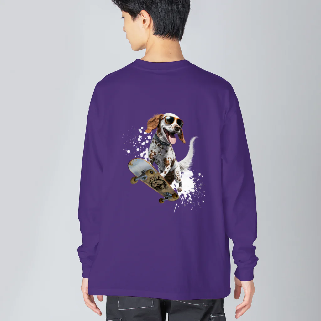 -BRIGHTS-のスケボー犬のおでかけ！skateboarding dog Big Long Sleeve T-Shirt