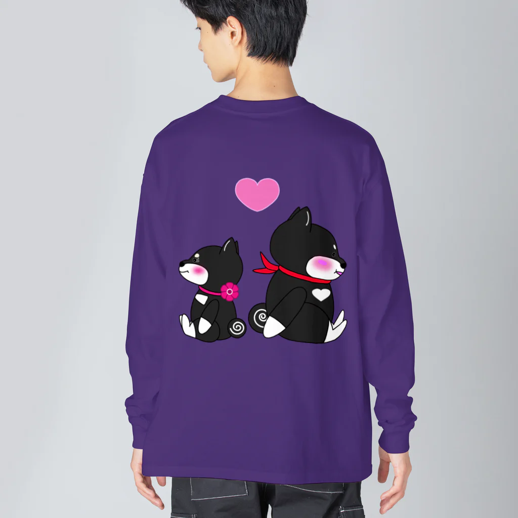 黒柴の梅吉でやんすのおててをつなぎたい季節に❤︎ ビッグシルエットロングスリーブTシャツ