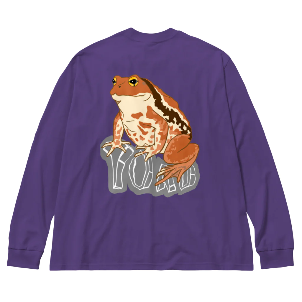 LalaHangeulのTOAD (ヒキガエル) 英字バージョン　バックプリント Big Long Sleeve T-Shirt