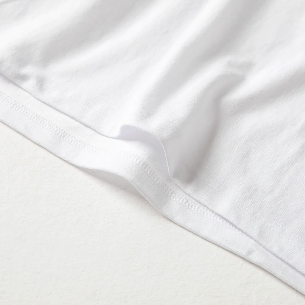 PyriteDesignのアンテナ2本【Tシャツ】【前面いっぱい】【デザイン色：白】 ビッグシルエットロングスリーブTシャツの裾