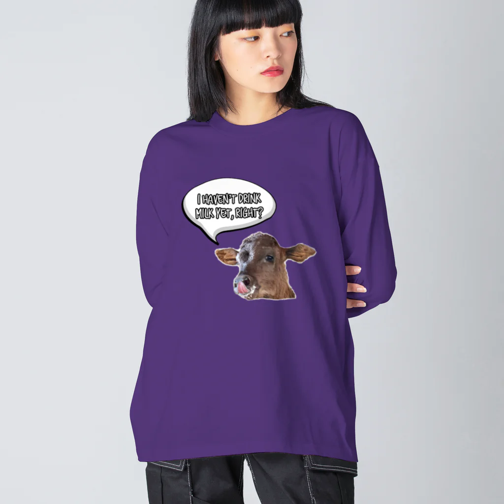 Happy cows♪のHappy cows♪ 吹き出しver ビッグシルエットロングスリーブTシャツ