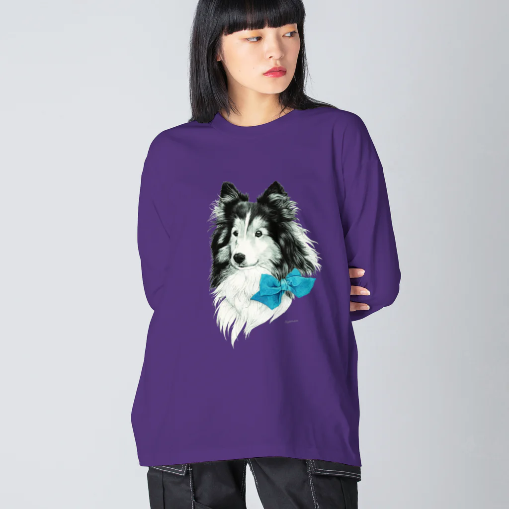 lilyamamのシェルティ：サイングレー Big Long Sleeve T-Shirt