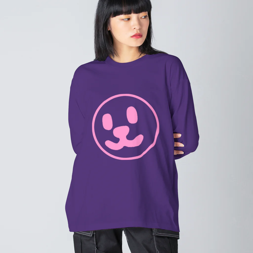 週刊少年ライジングサンズのSmile Face Pink Line Big Long Sleeve T-Shirt