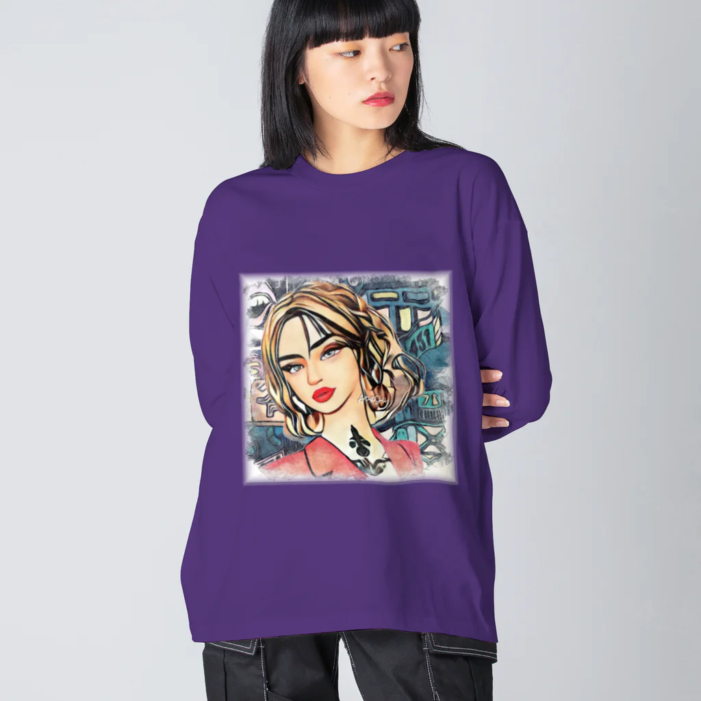 【ホラー専門店】ジルショップのアメリカン女性 Big Long Sleeve T-Shirt