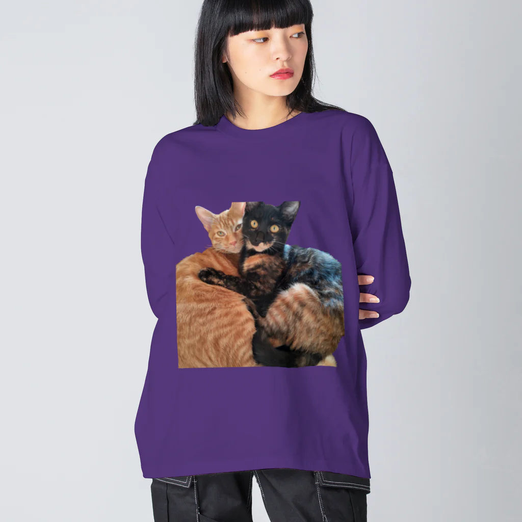 結社黒猫の猫LOVE ビッグシルエットロングスリーブTシャツ