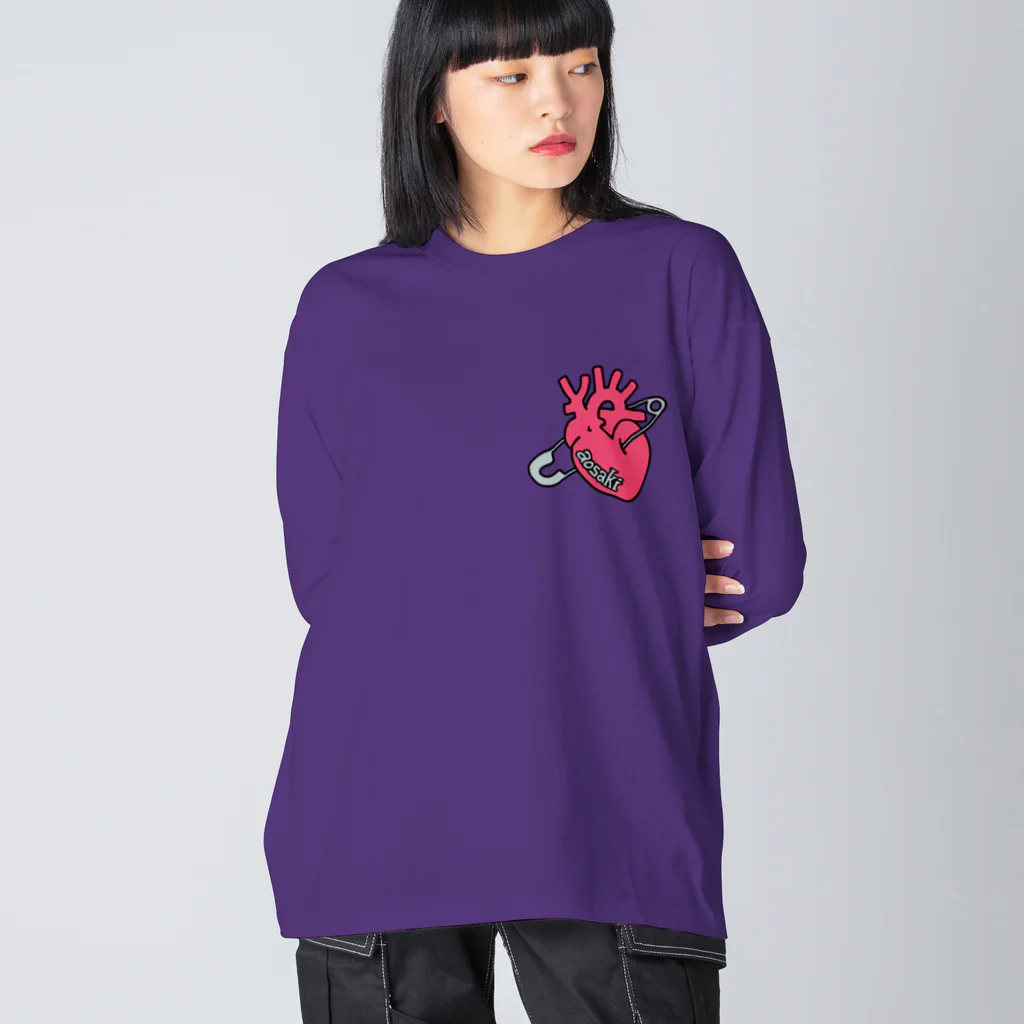 CARPE DIEMの安全ピンハート Big Long Sleeve T-Shirt