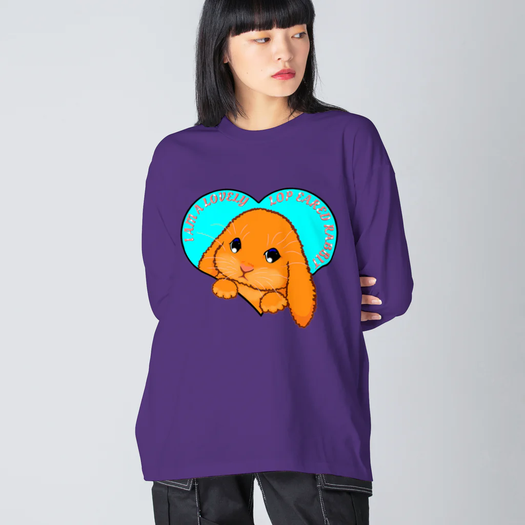 LalaHangeulのLop eared rabbit(ロップイヤーラビット) 英語バージョン Big Long Sleeve T-Shirt