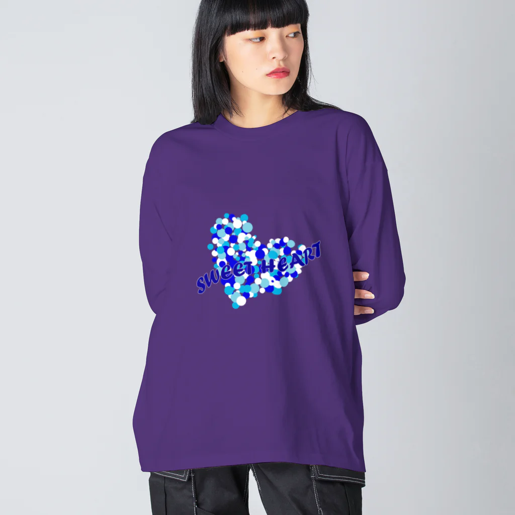 MZグラフィックスのスイートハート　ブルー　青 Big Long Sleeve T-Shirt