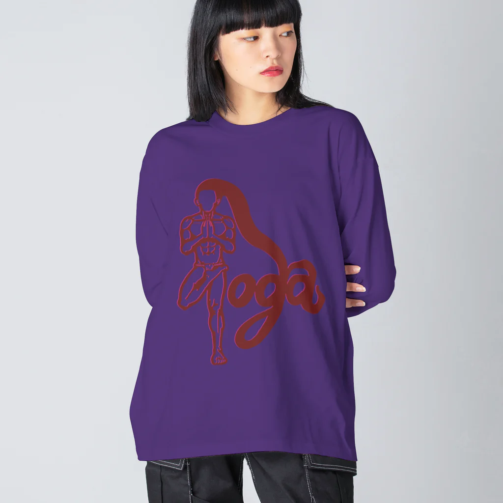 Aiji あいじの★ヨガ合掌&ヴルクシャーサナ Tシャツ②★ Big Long Sleeve T-Shirt